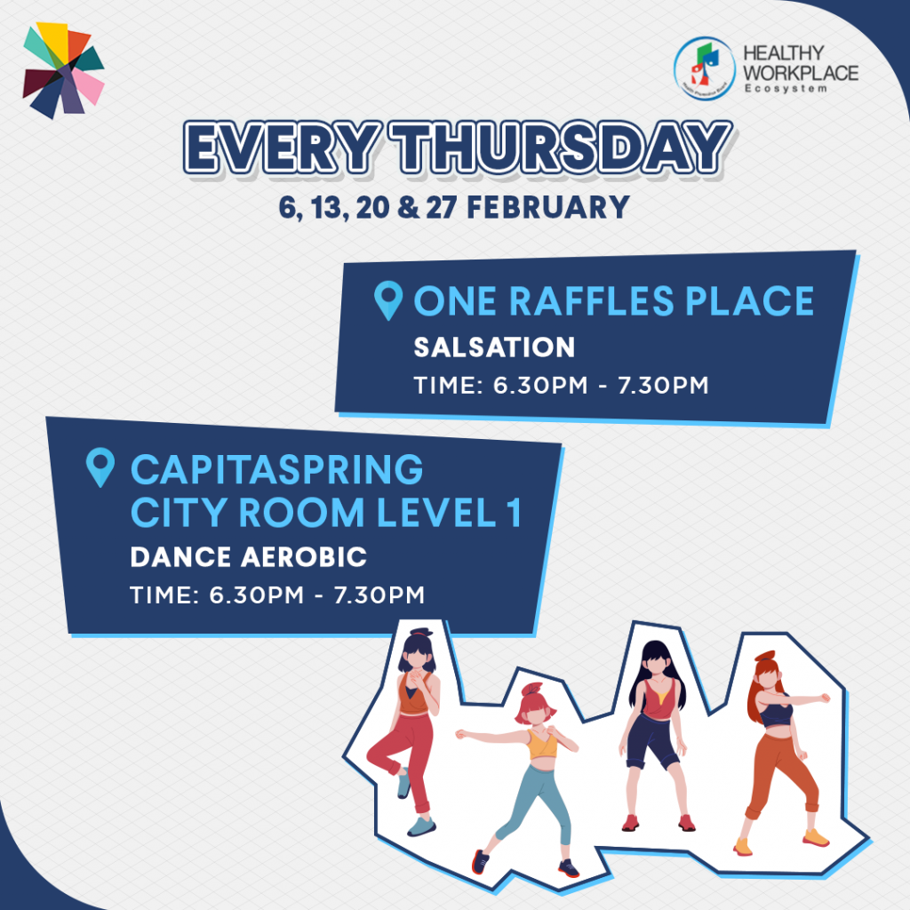 Get an exercise band with our Raffles Place workouts in February ...
